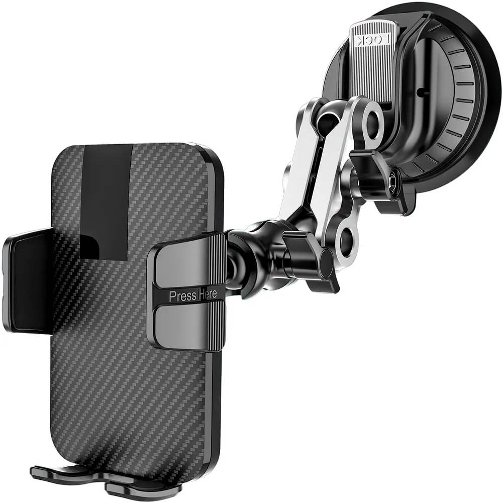 

Multi-Function Car Phone Mount with 8.5cm Suction Cup 360 Adjustable for 4.7-7.2 inch Phones Aluminum Alloy Body