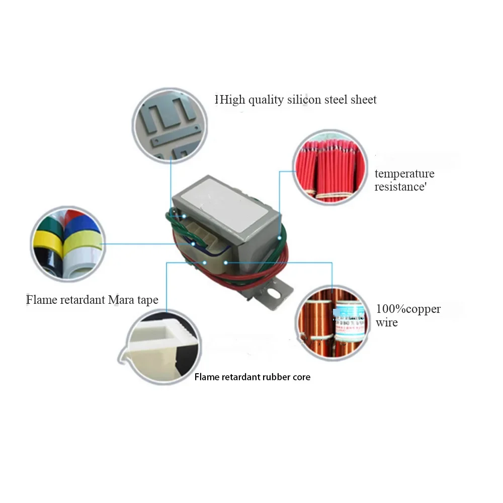 EI48 Power Transformer 10W DB-10VA AC 220V 380V To AC 6V/9V/12V/15V/18V/24V Dual Voltage Output 3-Line Low-Frequency Transformer