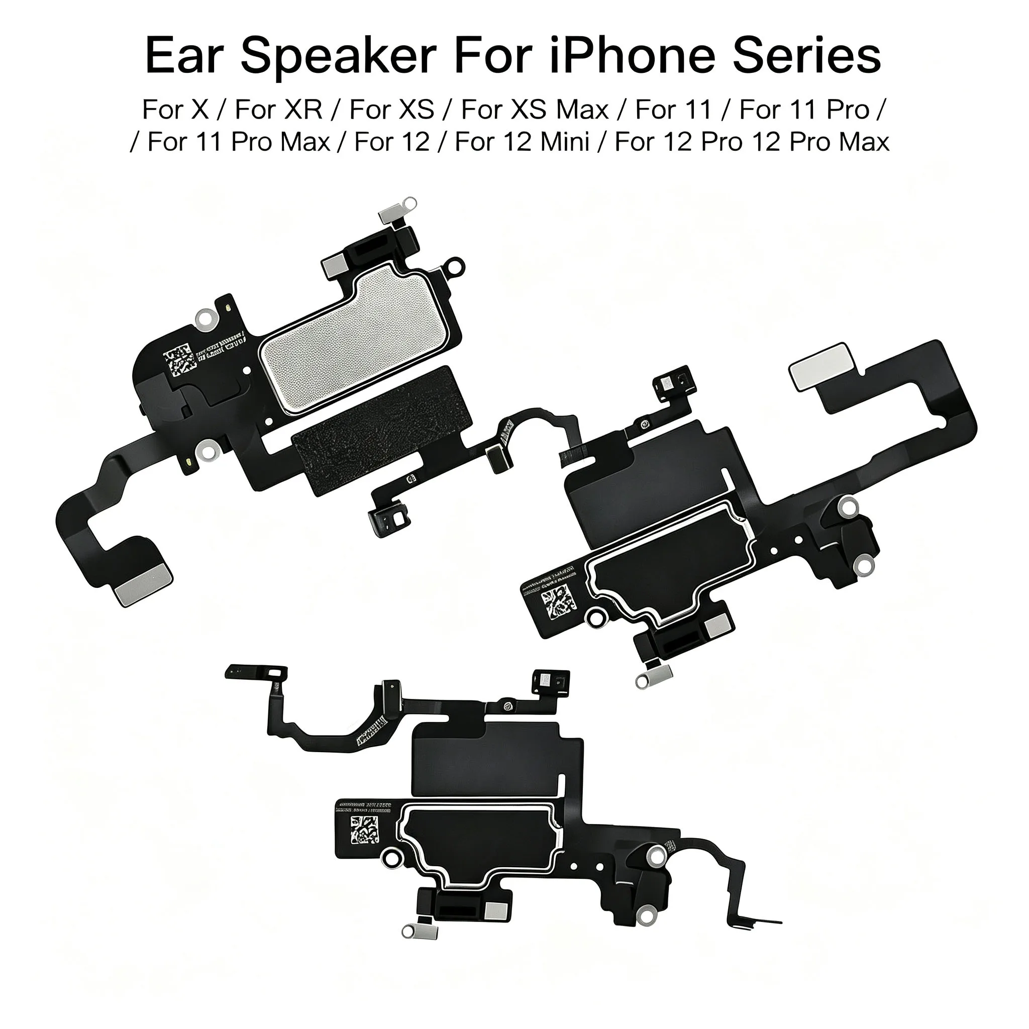 Ear Speaker With Flex Cable For iPhone X XR XS 11 12 Mini Pro Max Earpiece Include Mic Light Sensor Replacement Parts