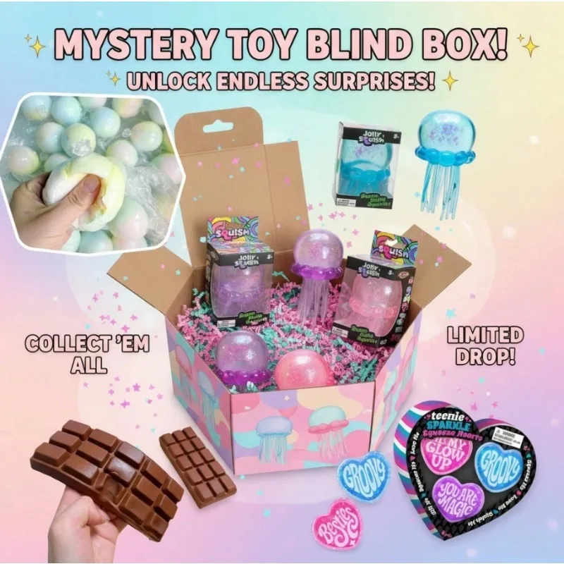 

Mystery Blind Box Squishy Set – 3 Independent Random Draws Per Order, Cute Dessert & Ocean Collectible Surprise Toys