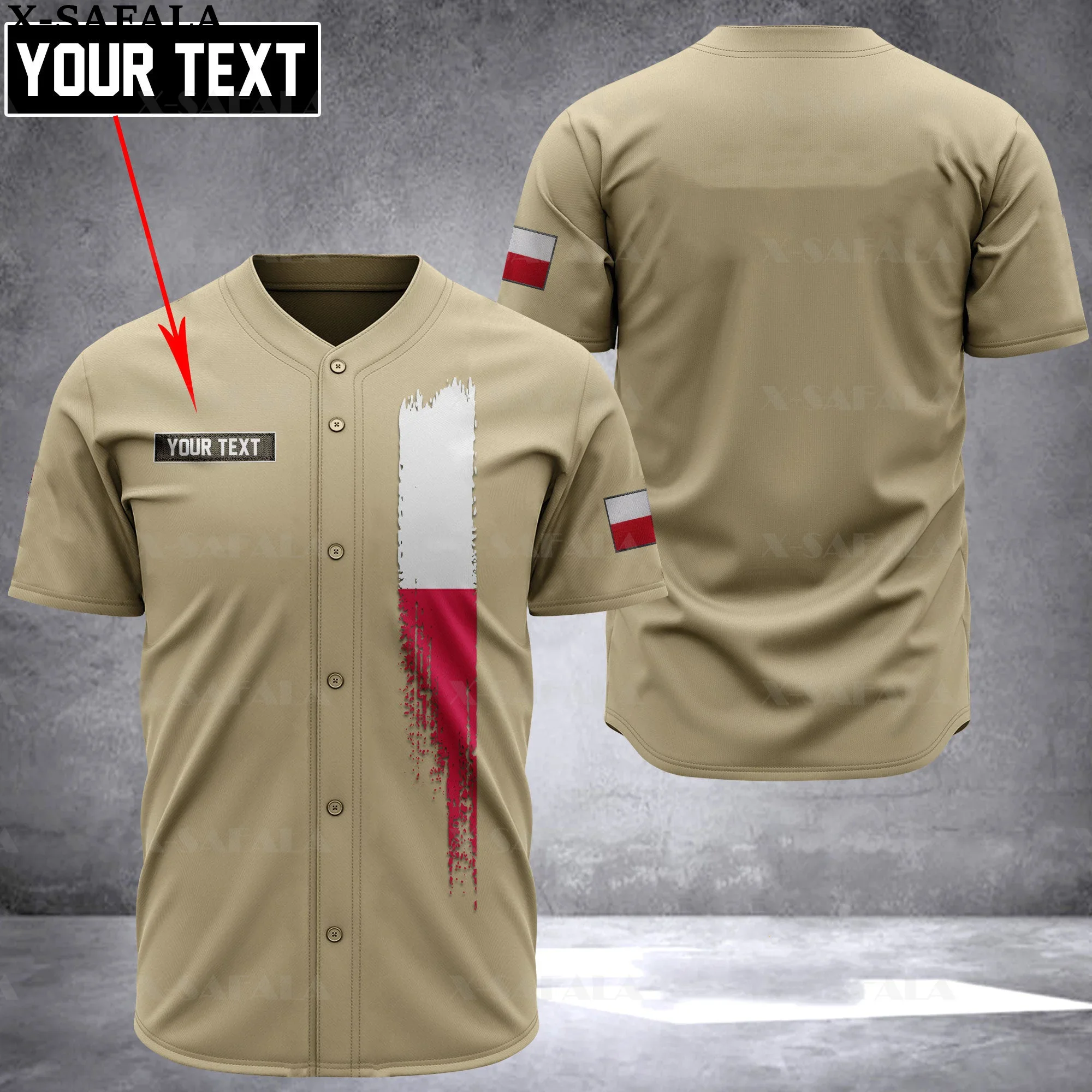 POLAND Soldier-ARMY-VETERAN Country 3D Printed Baseball Jersey Shirt Men's Tops Tee Oversized Streetwear-1