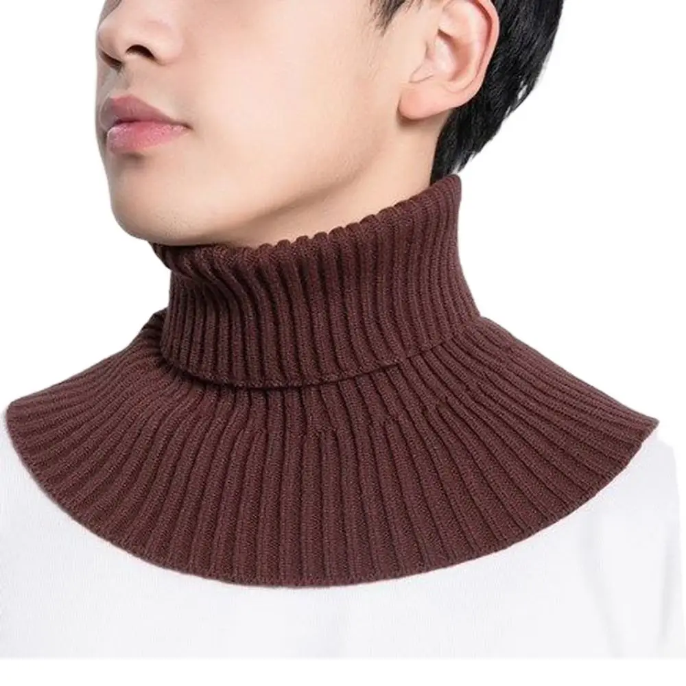 

Coring Wool Windproof Solid Color Men Apparel Accessories Neck Sleeve Scarf Men Fake Collar Scarf Knitted False Collar Scarf