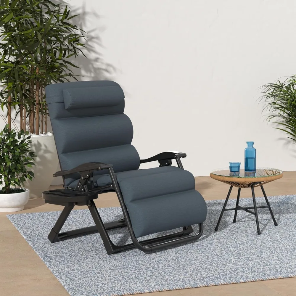 

Oversized Zero Gravity Chair, Folding Outdoor Patio Recliner, XL Anti Gravity Lounger W/Removable Cushion, Cup, Customized