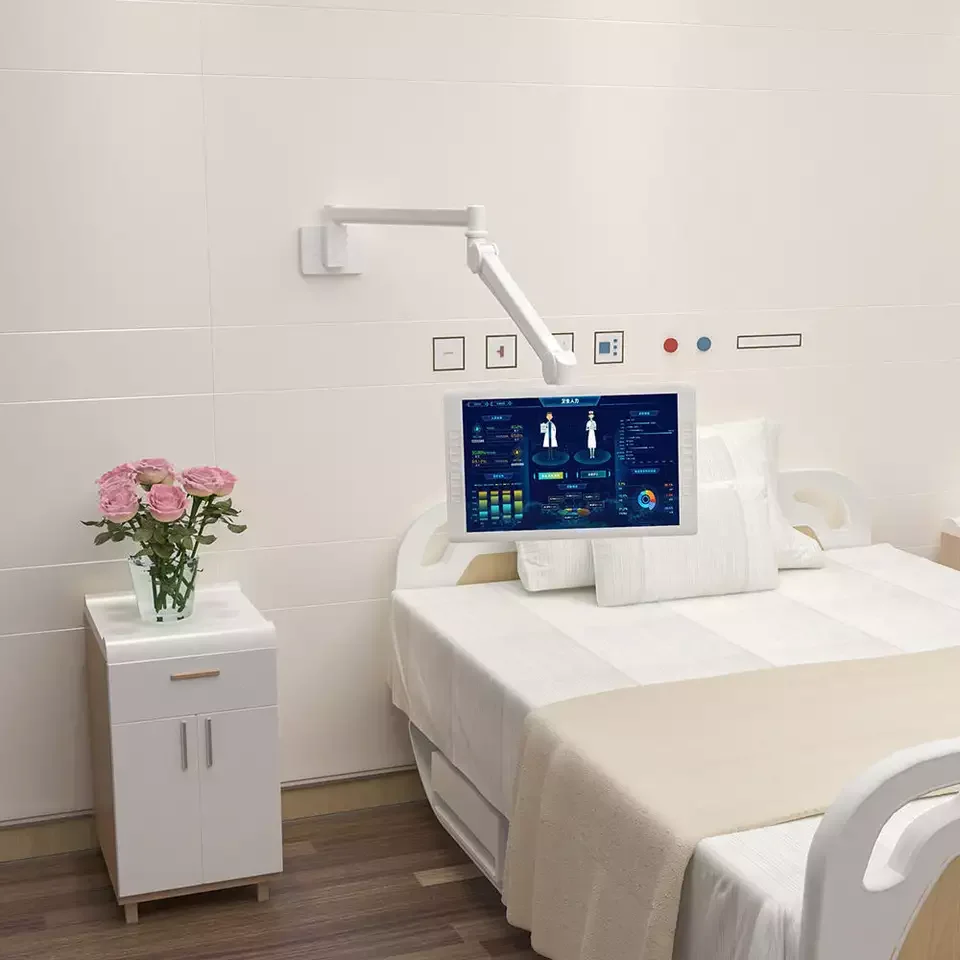 Medical entertainment mounting monitor long tablet arm wall mount for hospital