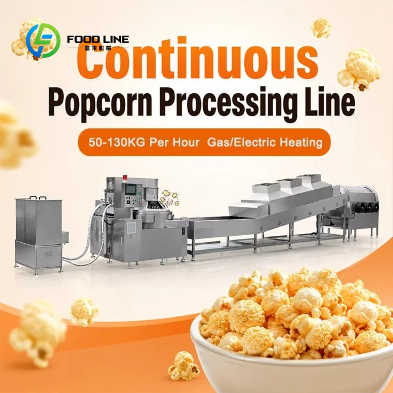 Customized Large Electric Induction Popcorn Machine Making Different Flavored Commercial Popcorn Processing Production Line