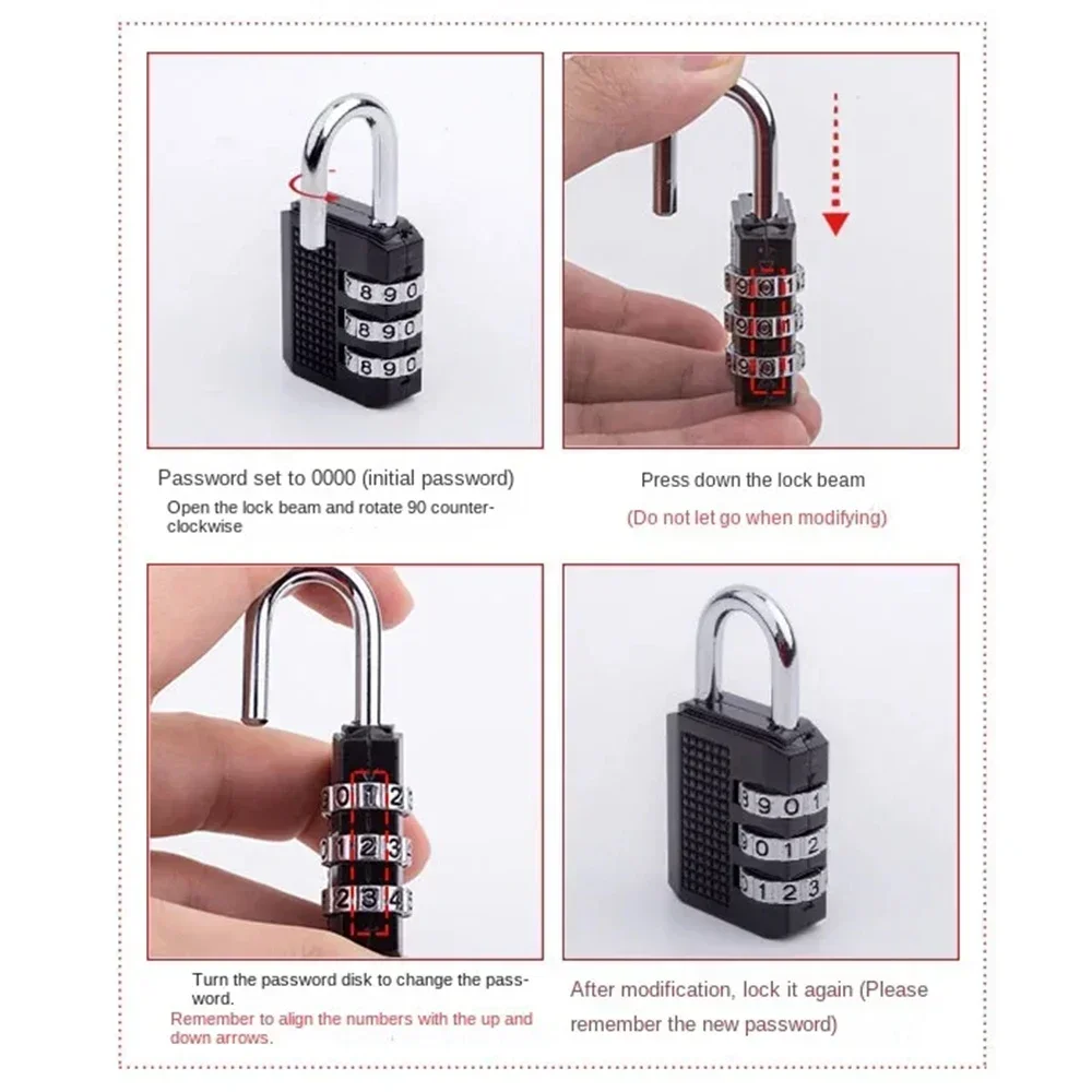 Combination Padlock 4 Digit Password Locks Suitcase Luggage Metal Waterproof Password Padlock for School Locker Gym Locker Gate