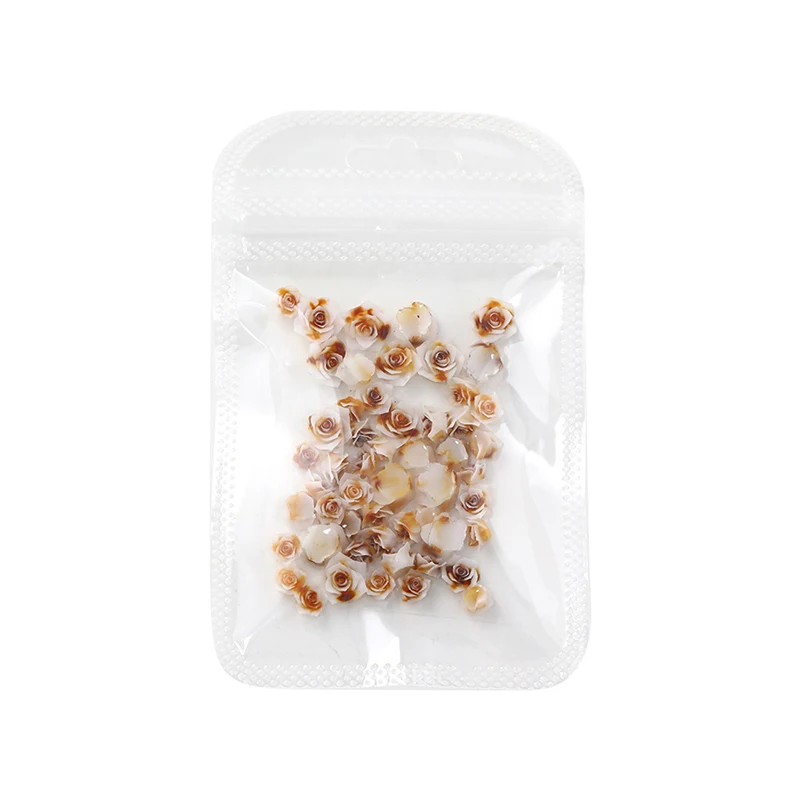 50pcs Resin Mini 3D Rose Nail Rhinestones Gems Glitter Nail Art Jewelry Manicure Nail Art Decorations