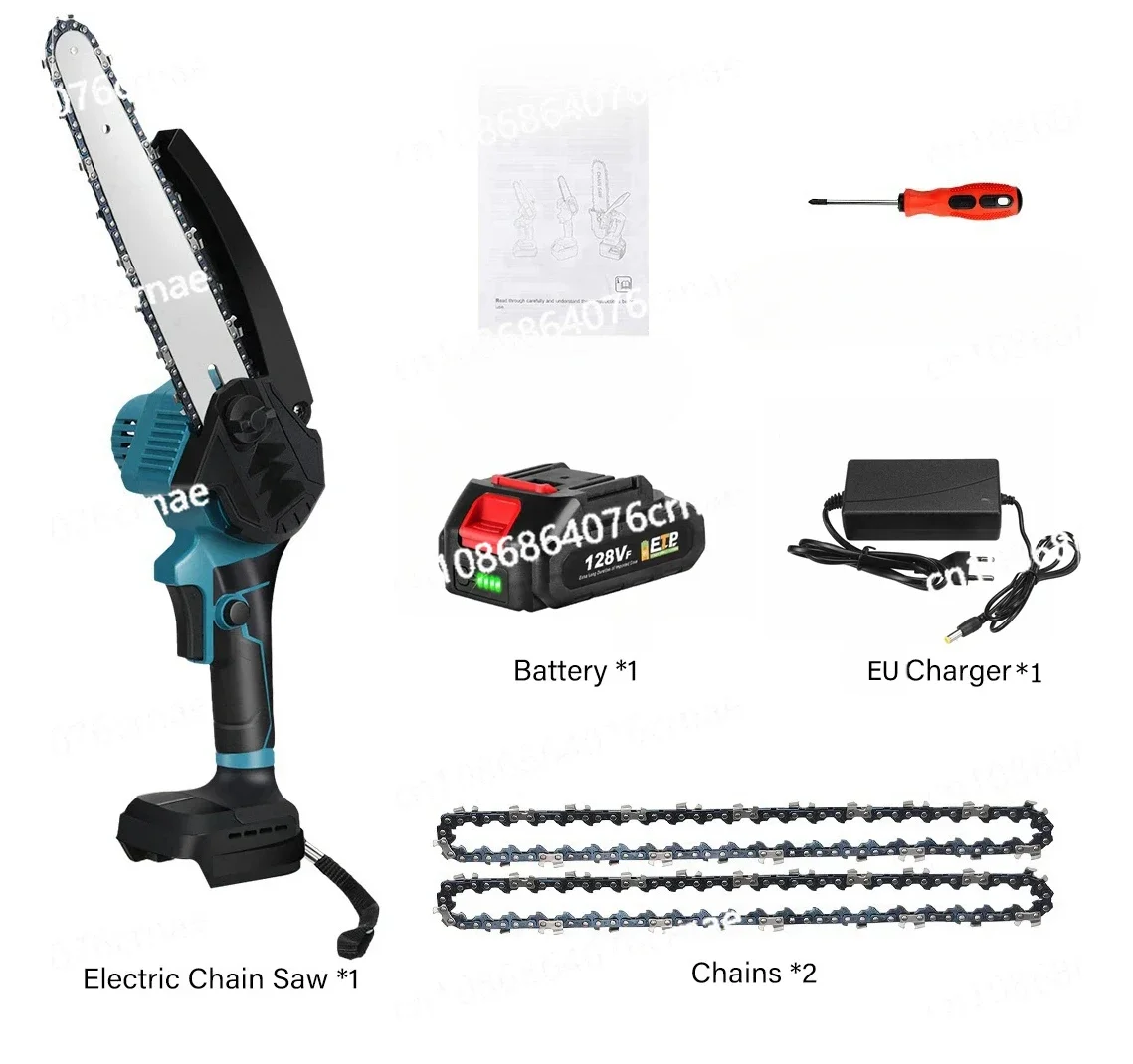 8 Inch Brushless Electric Saw Automatic Oiler Handheld Garden Woodworking Logging Chainsaw Power tools for Makita 18V Battery