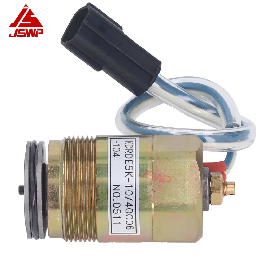 JSWP SK200 Hydraulic Pump Solenoid Valve Brass Excavator Solenoid Valve for KOBELCO Excavator parts