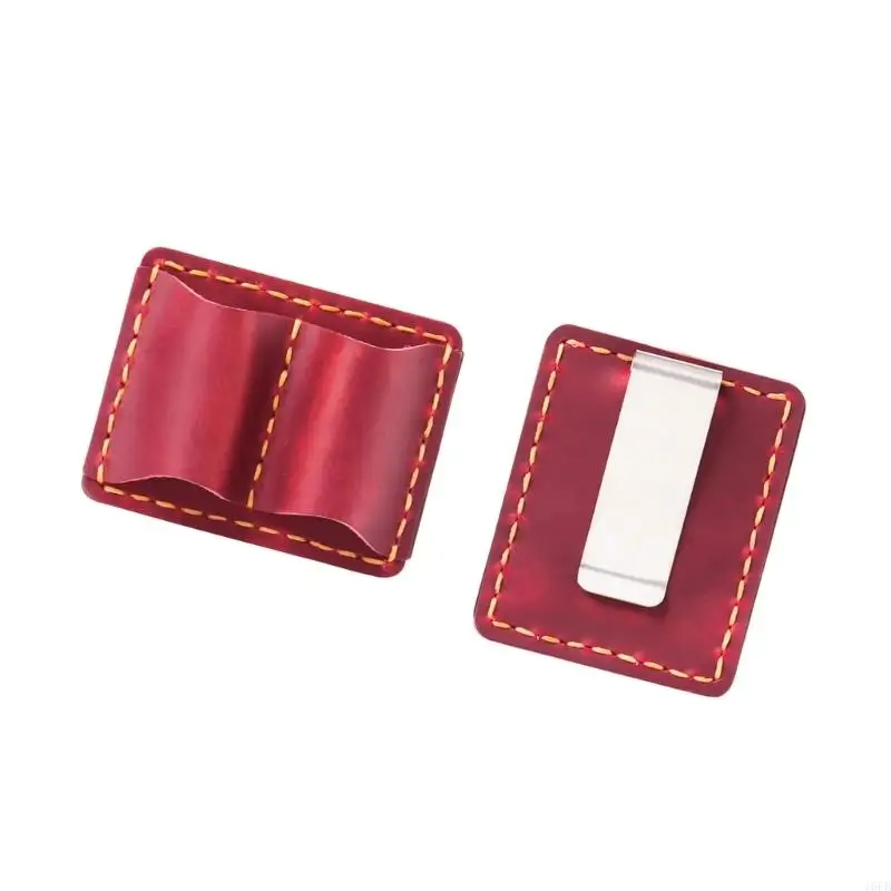 PU Leather Pen Holder 3x2.4Inch Leather Pen Holder with Pocket Clip Notebook Pen Holder for Journal Planner Clipboard