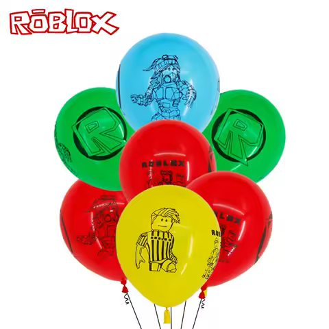 12 Inch Four Sided Printing Roblox Children's Birthday Latex Balloon Cartoon Game Party Theme Decoration Supplies 14 Pcs/se