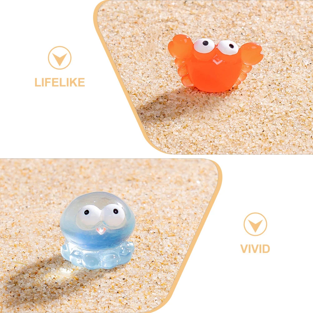

30 Pcs Sea ​​animal Statue Marine Creature Decoration Mini Animals Fish Tank Decorations Crab Resin