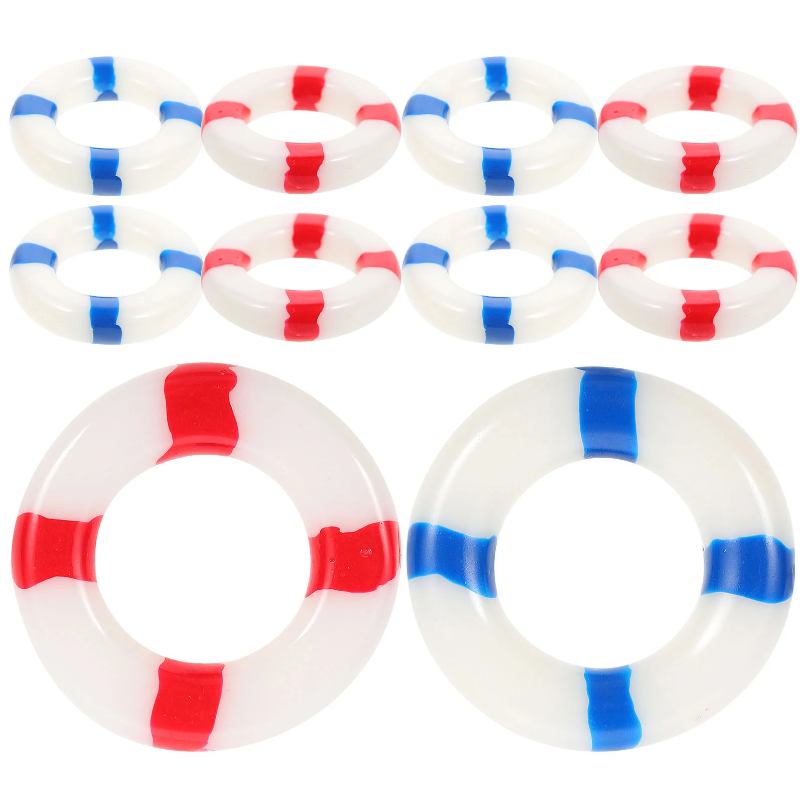 

10 Pcs Micro Landscape Nautical Life Saver Ring Buoy Swim Swimming Outdoor Decor