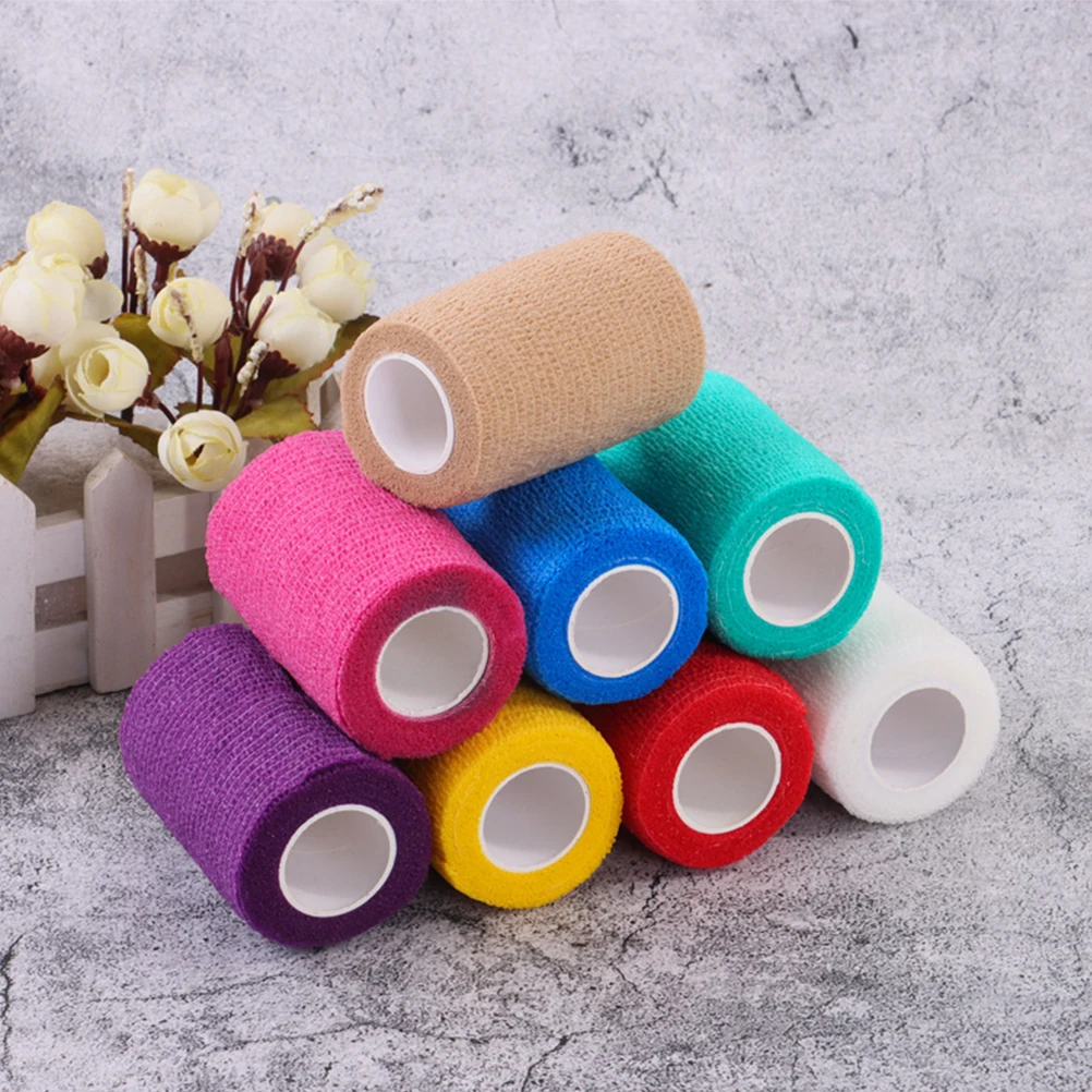 

12 Rolls Self Adhesive Bandage Tape Elastic Sports Stretchy Athletic for Ankle Wrap