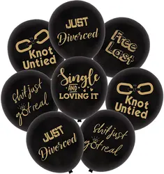 Funmemoir Funny Divorce Party Decorations 30pcs Black Just Divorced Latex Balloons Set for Divorce Party Decoration Supplies