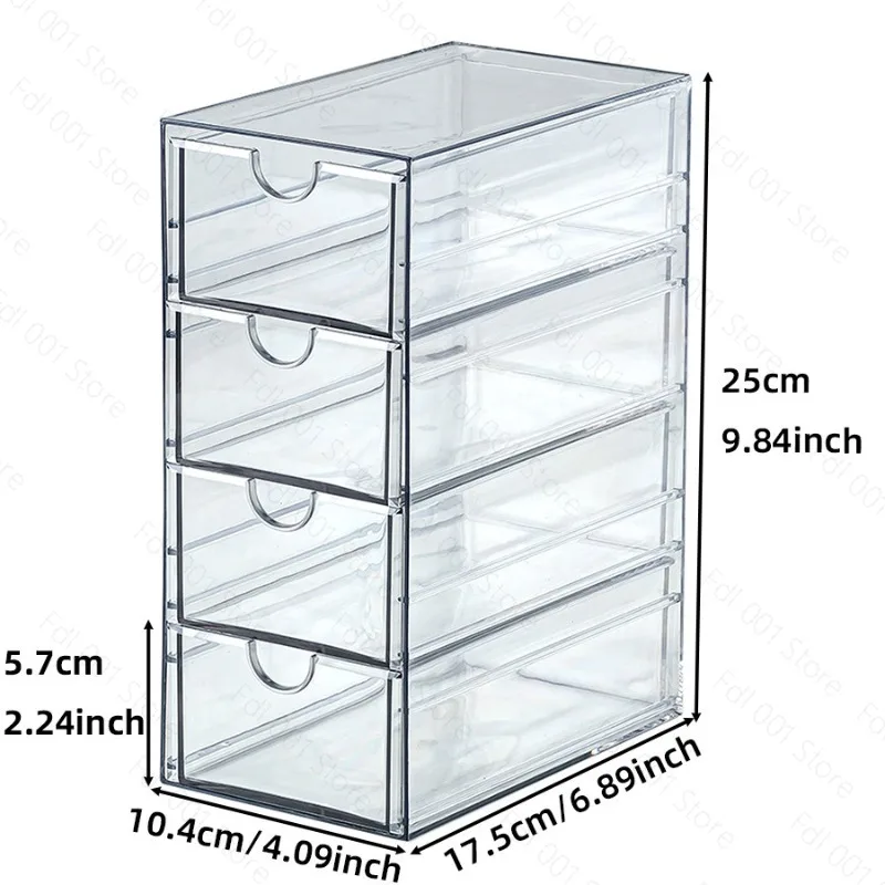 Transparent Storage Boxes for 4 5 or 6 Drawers Organizing Cosmetics Lipsticks Hair Ties