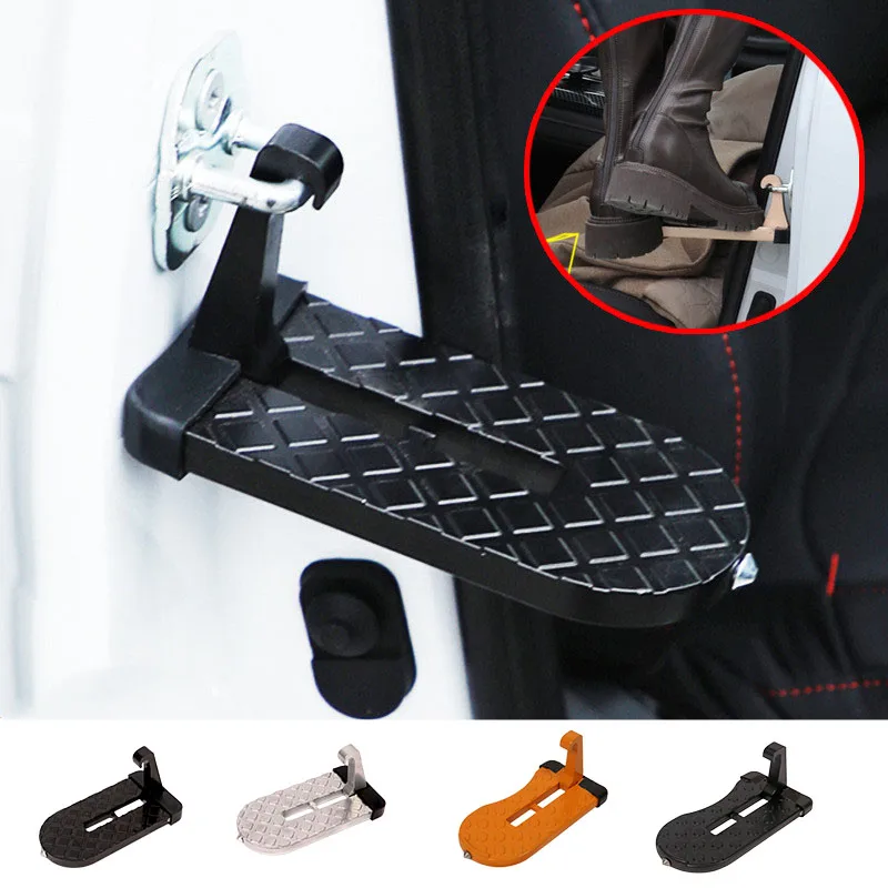 Foldable Car Roof Rack Step Car Door Step Universal Latch Hook Auxiliary Walking Car Foot Pedal Aluminium Alloy Safety Hammer