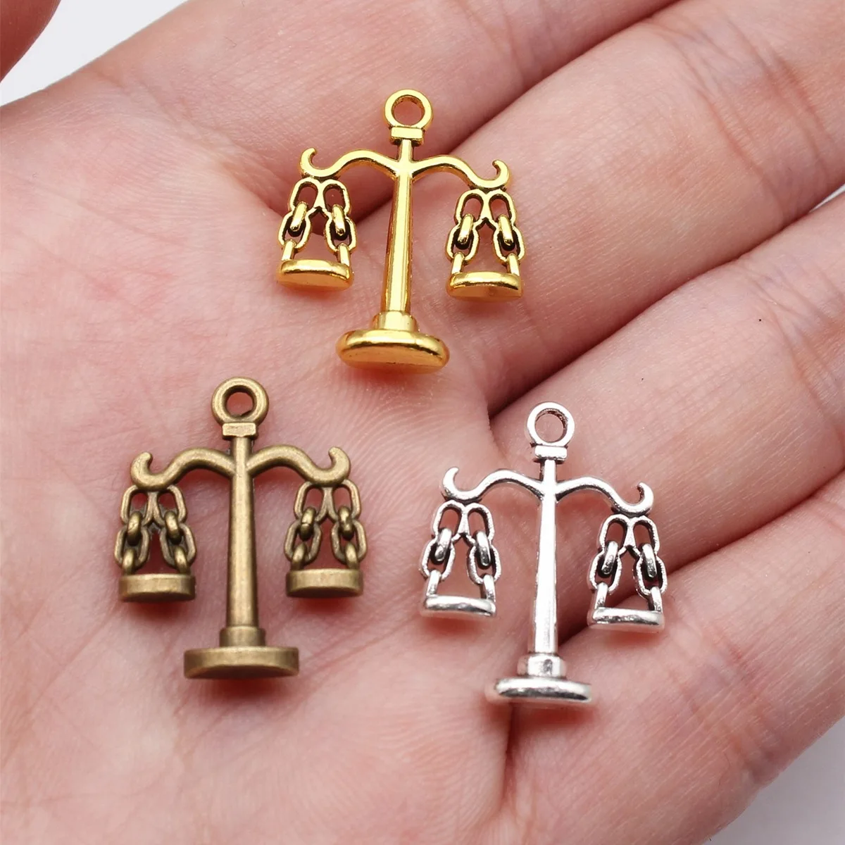 WYSIWYG 10pcs 22x17mm Balance Scales Libra Scales Of Justice Charm Pendants For Jewelry Making Law Scales Pendants