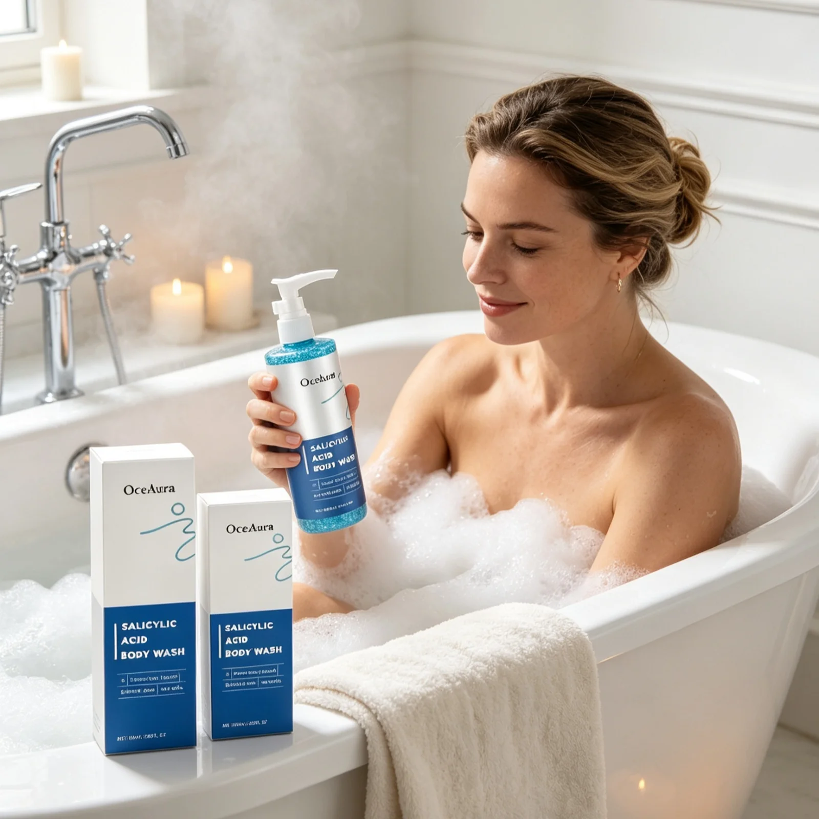 OceAura Smoothing Body Wash Deep Hydration Improve Rough Texture Smooth Skin Tone Long Lasting Fragrance Exfoliating Shower Gel