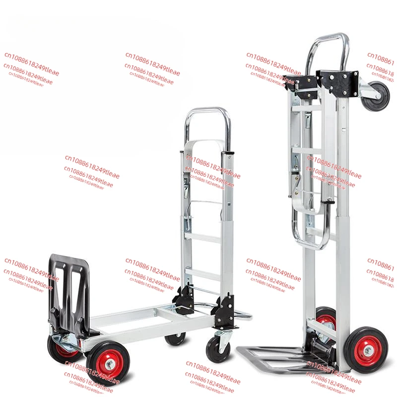 Convertible Hand Truck Dolly 3-in-1, Aluminium Hand Dolly Cart  Fodable with Rubber Brake-Wheels, Anti-Slip Strip