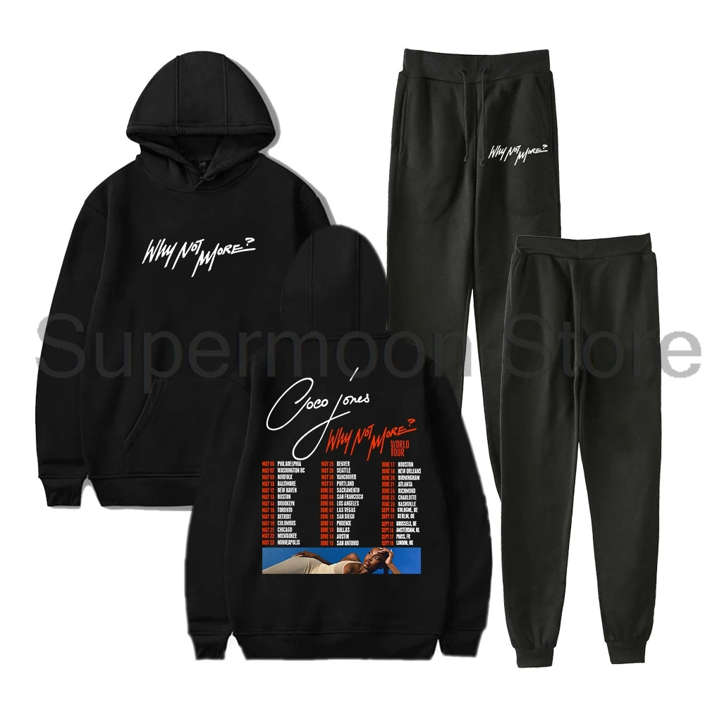 

Coco Jones Why Not More World Tour 2025 Hoodie Jogger Pants Two Piece Set Sweatshirts+Sweatpants Men Women Outfit Sets