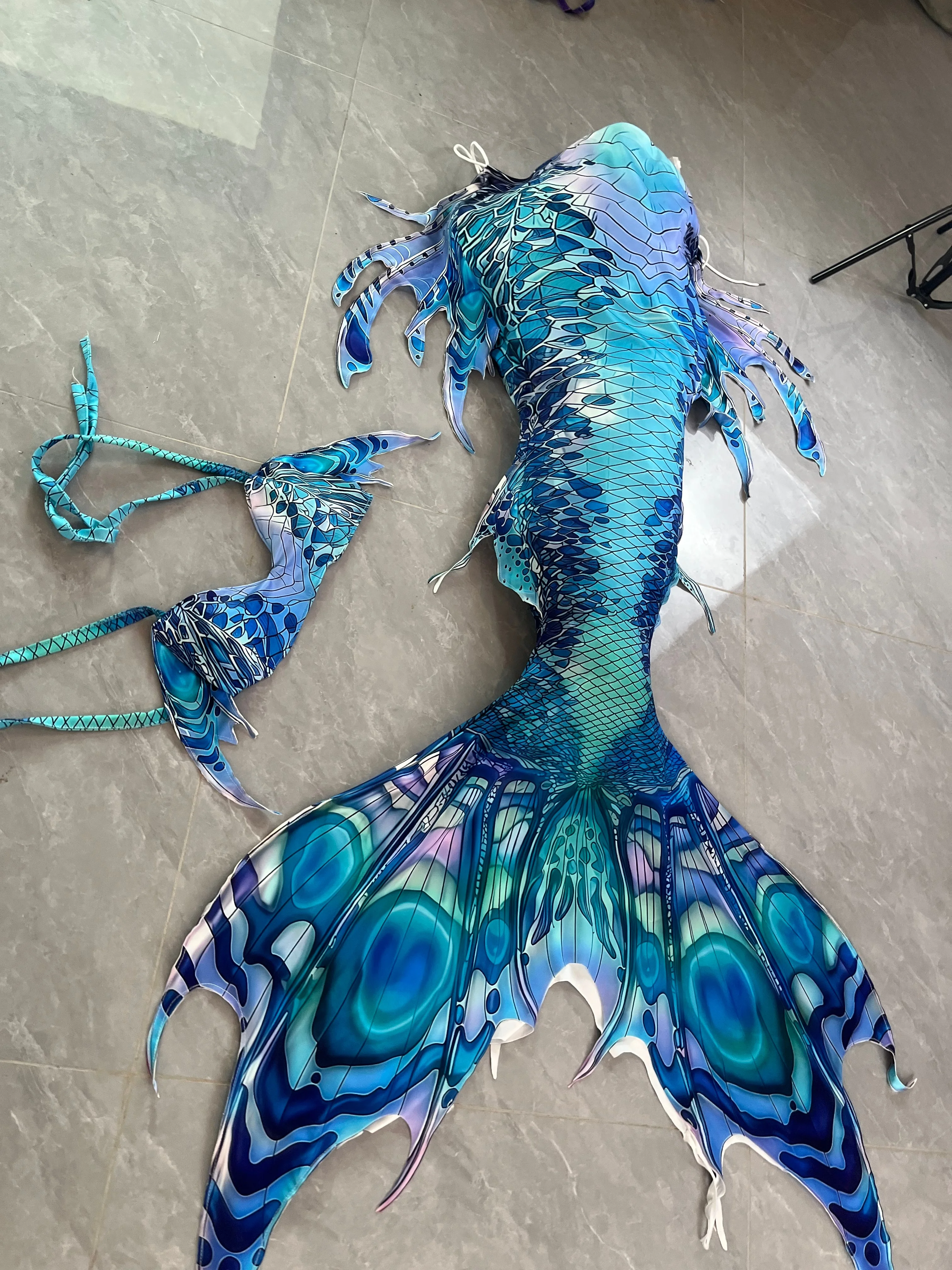 

Professional Blue Seaside Freediving Mermaid Costume Seaside Vacation Mermaid Outfit