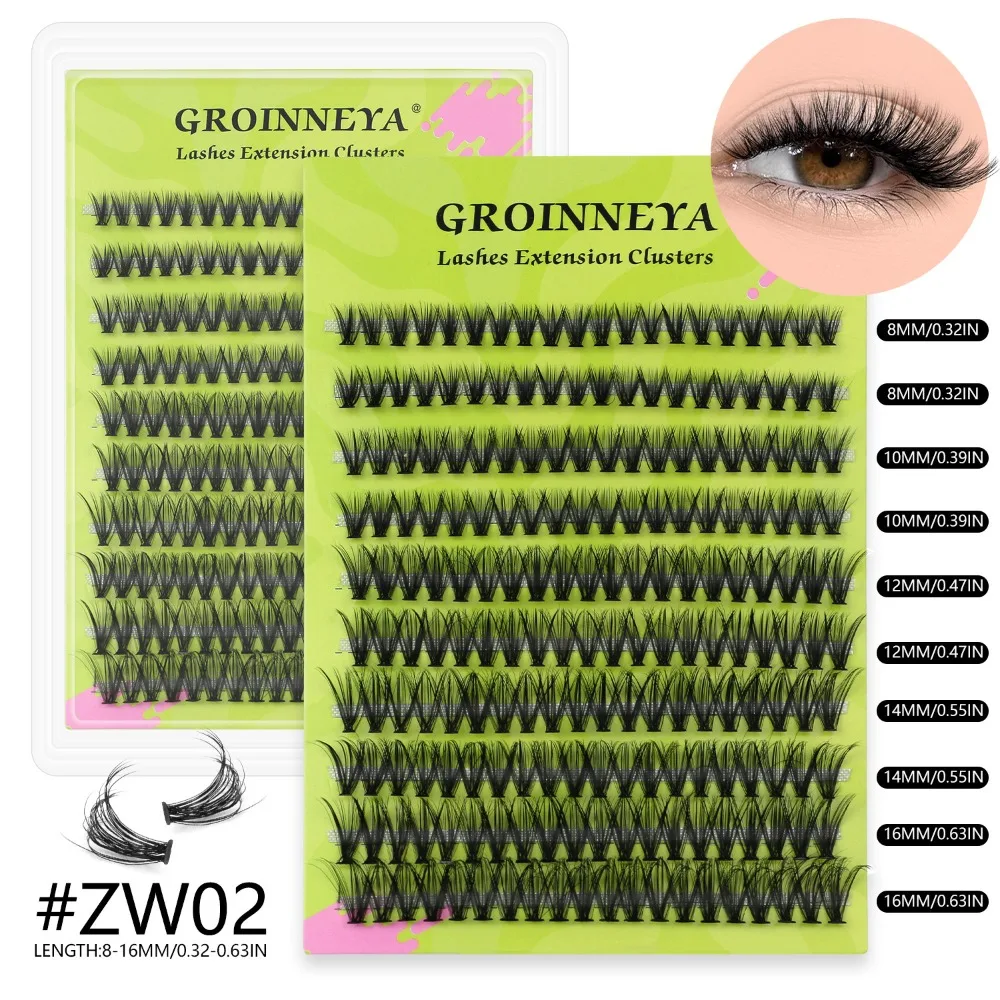8-16mm Length Single Cluster False Eyelashes Curly and Thick Soft Texture Fluffy Volume Lashes Enlarge Eyes