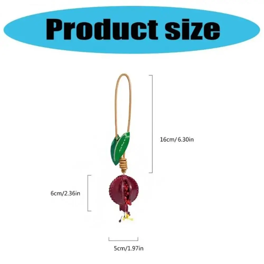 Multi-color Hanger Pomegranate Fruit Pendant Handmade Cartoon Leather Keychain Creative Fashion Bag Pendant Car Accessory