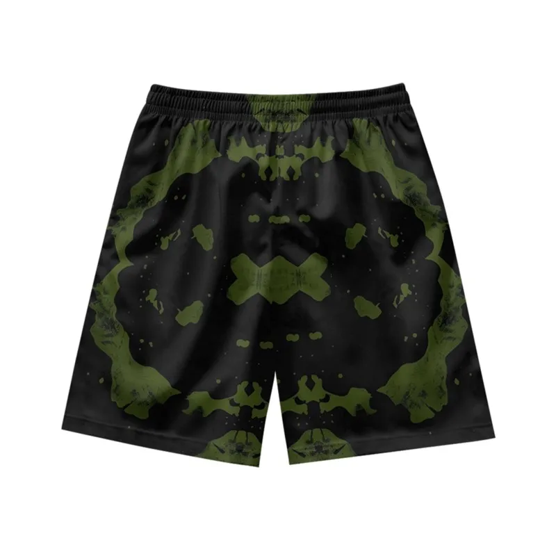 Halloween Pumpkin Print Men's Breathable Quick Dry Drawstring Waist Shorts Casual Polyester Sport Shorts For Men