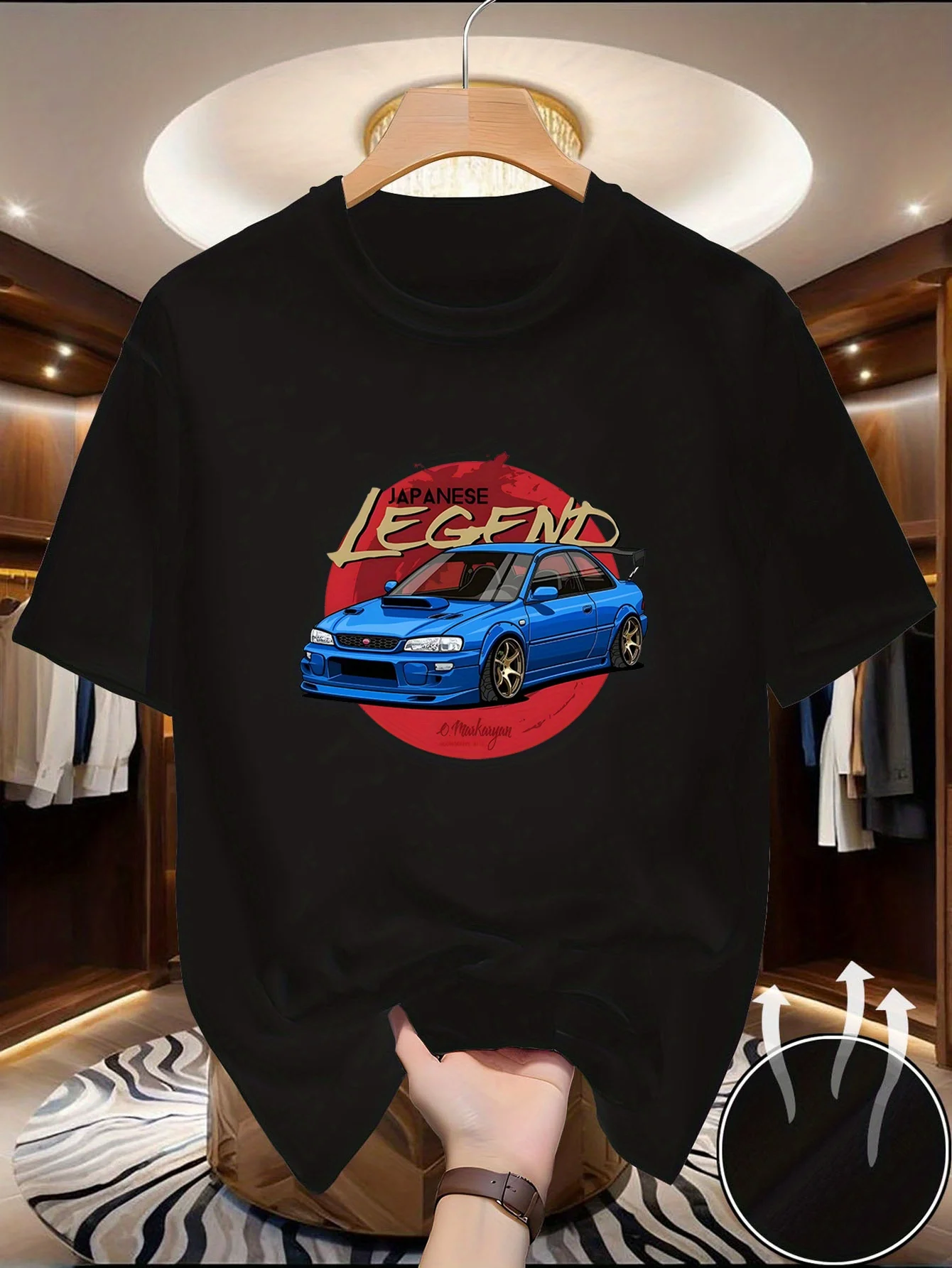 Men's round-neck short-sleeved printed T-shirt with multiple color options. Quick-drying and breathable. Suitable for sports.