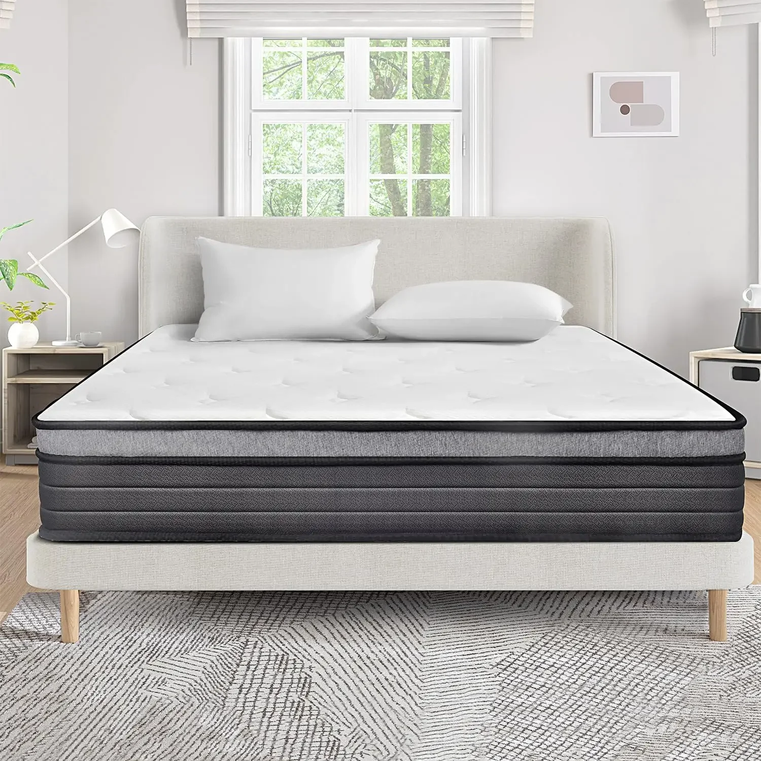 Queen Size Mattress 10 Inch,Bed-in-a-Box,Hybrid Mattress,Individual Pocket Spring Mattress,Medium Firm Mattresses