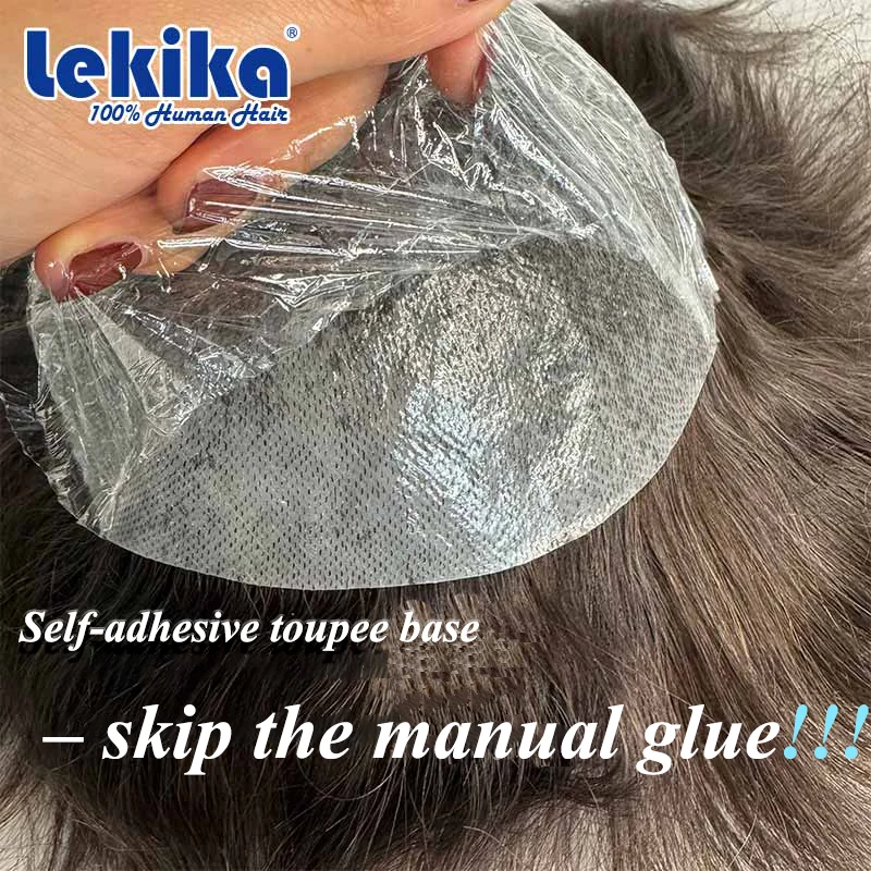 

Self-adhesive Toupee Thin Skin Human Hair Wigs Waterproof Anti-allergic Male Hair Prosthesis Convenient 100% Human Hair Wigs