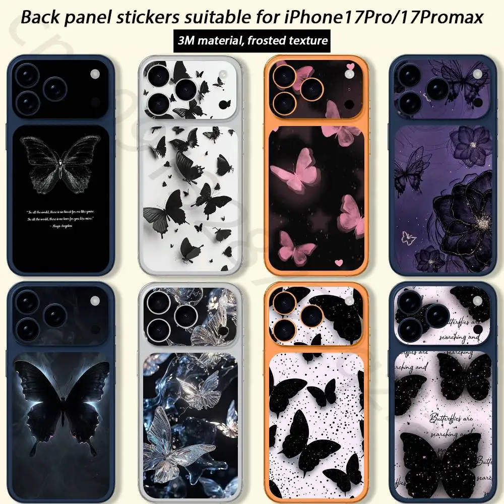 

Butterfly Love Black TICKET Decal Skin Wrap for iPhone 17 Pro/Pro max Protective Film for Back, Frame, Camera