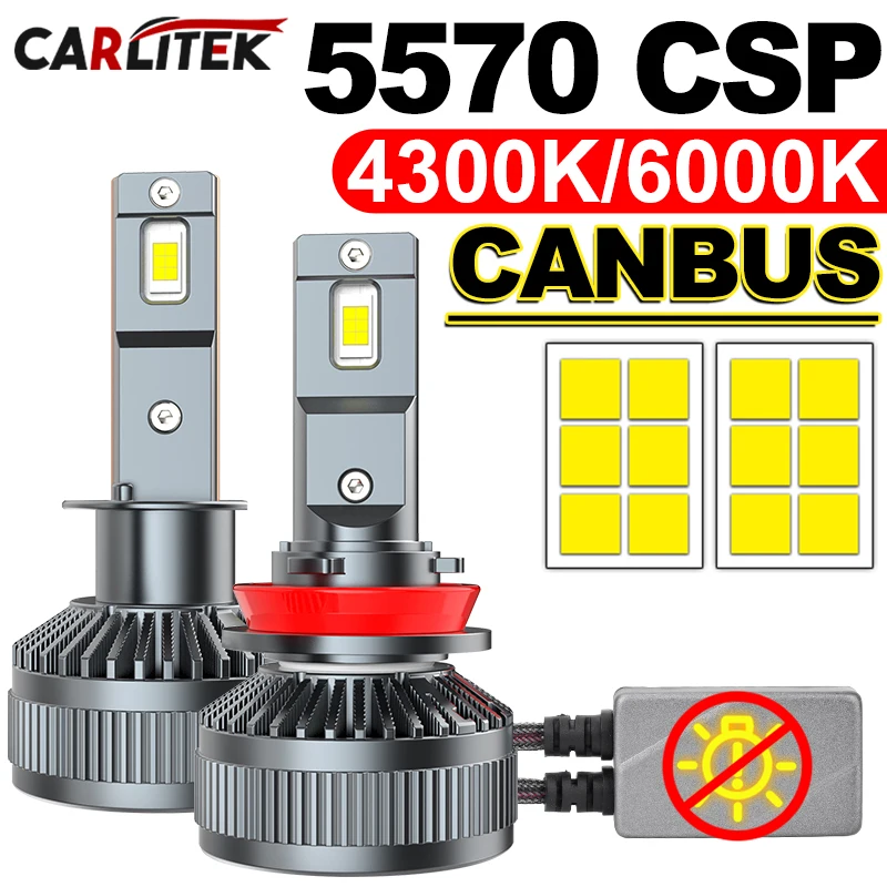 

6000K H7 H4 Светодиодные фонари высокой лампы CSP 5570 для автомобиля H11 9005 HB3 9006 HB4 H1 9012 HIR2 Светодиодные фары Canbus Противотуманные фары 4300K Auto