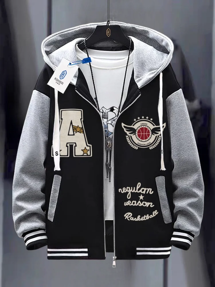 

Молодежная американская бейсбольная куртка из тонкого флиса для осени и зимы, верхняя одежда для старшеклассников и учащихся средних школ