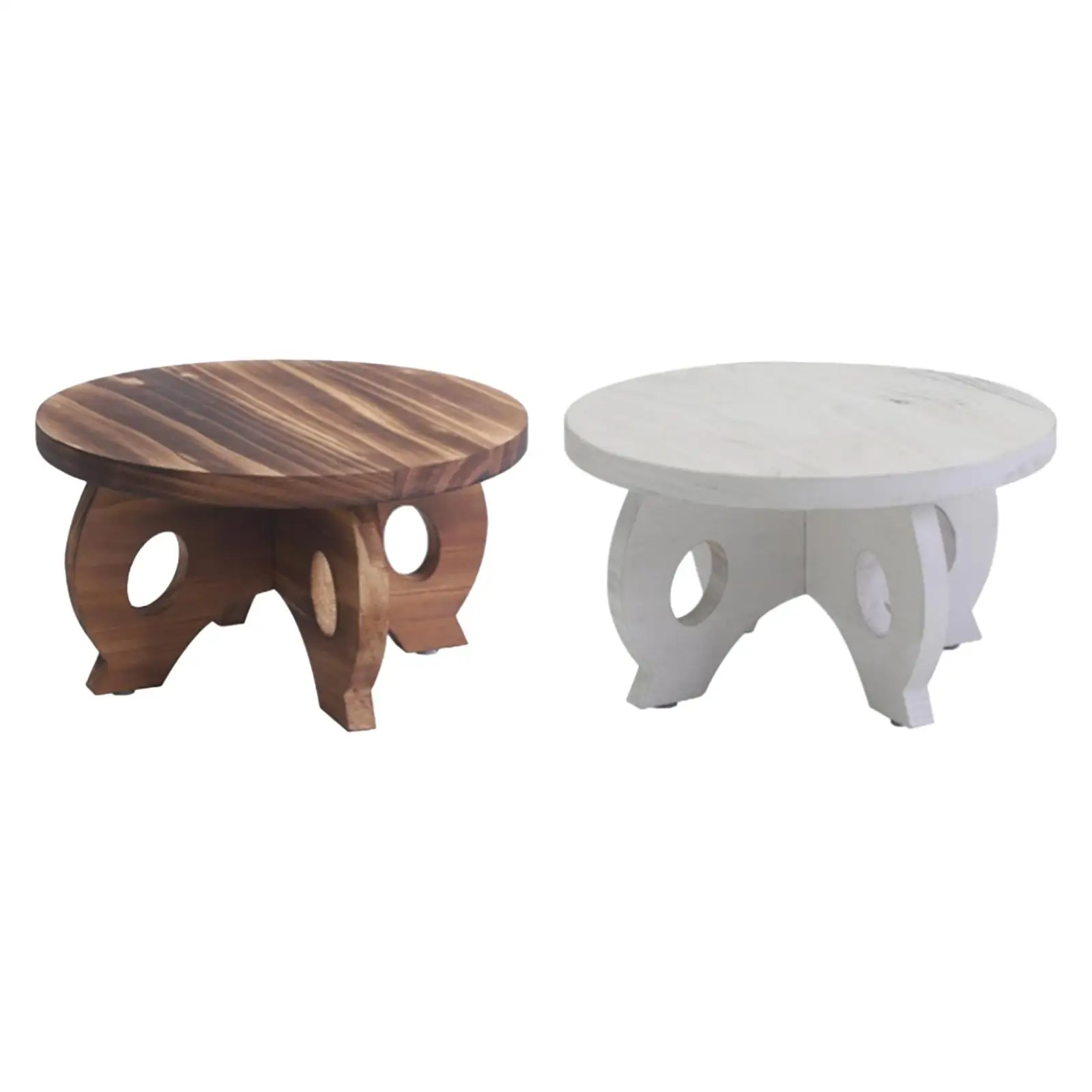 

Round Wooden Plant Stand Flower Pot Holder Garden Plant Table Planter Shelf for