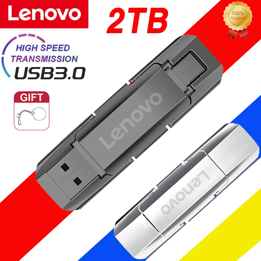 

New Lenovo 128TB Mini Pen Drive USB Memory USB Flash Drives 2TB 1TB TYPE C High Speed Usb 3.0 Waterproof Pendrive U Disk