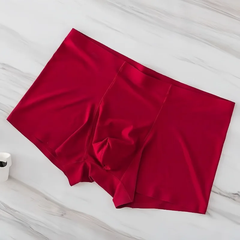 Men's Boxers Ice Silk  Underwear Summer New Thin Seamless Panties U Convex Pouch Lingerie Underpants Bikini Slip Homme