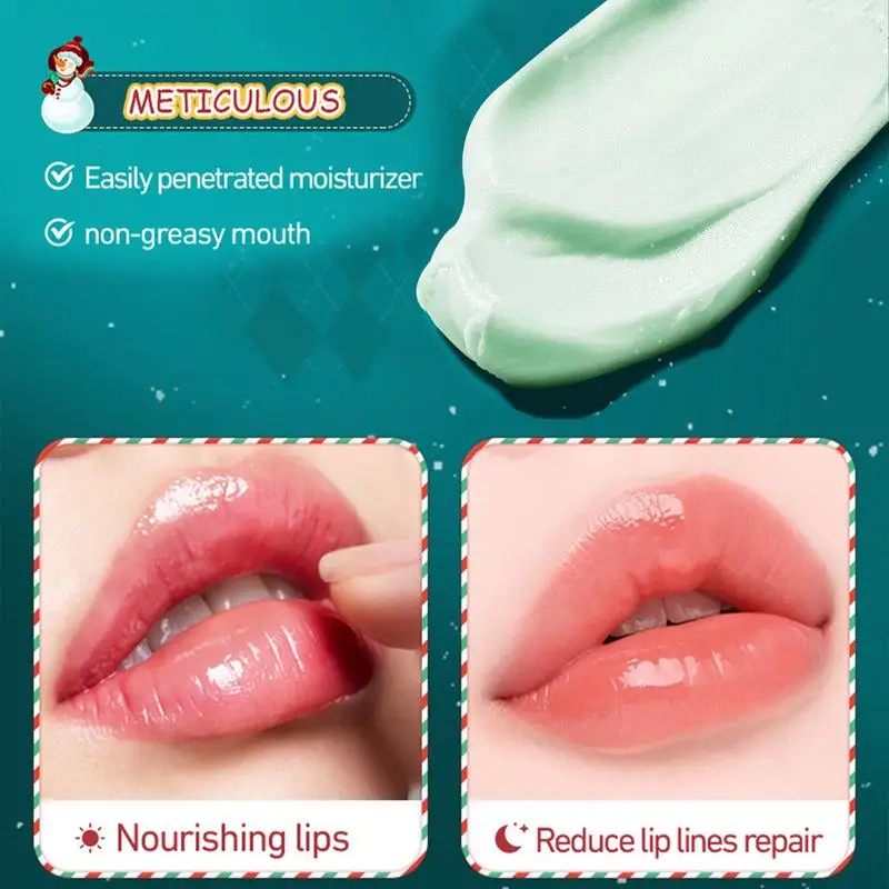 3Pcs Christmas Lip Balm Moisturizing Lipstick Base Moisturizer Makeup Natural Plant Anti-Cracking Lip Skin Care Lip Balm Set