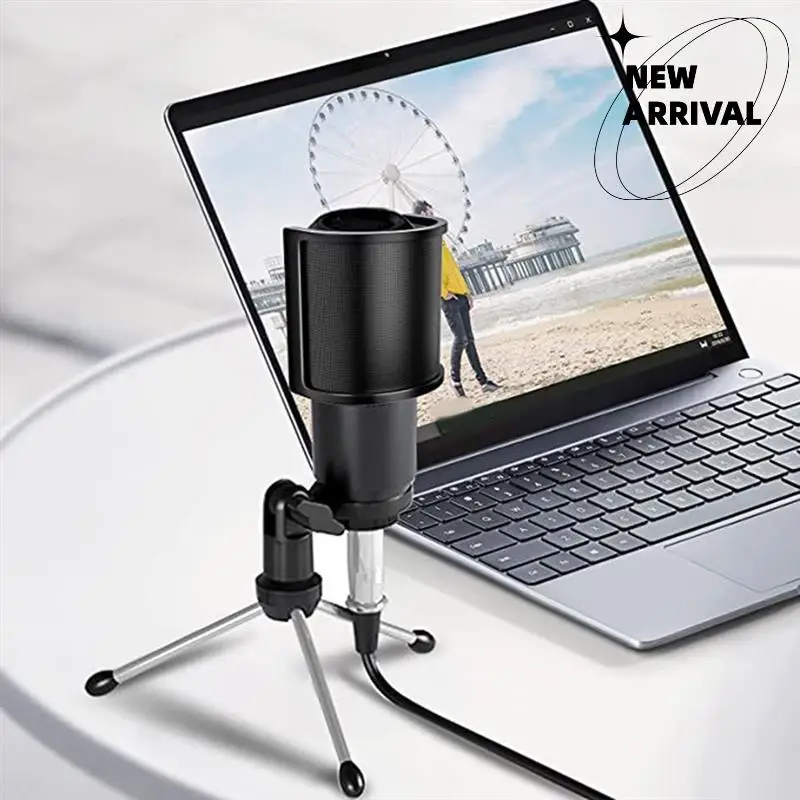 Layar Ledakan Mikrofon Kondensor Pelindung Penutup Kaca Depan Berbentuk U Ideal untuk Streaming & Recaman-Y47A