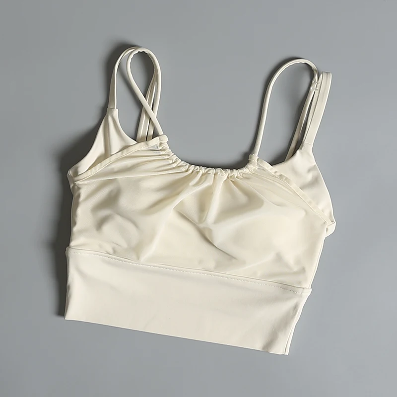 Sports Bra Women's Summer Shockproof Beautiful Back Yoga Vest One-Piece Pilates Professional Training Fitness Bra Nylon Fabric