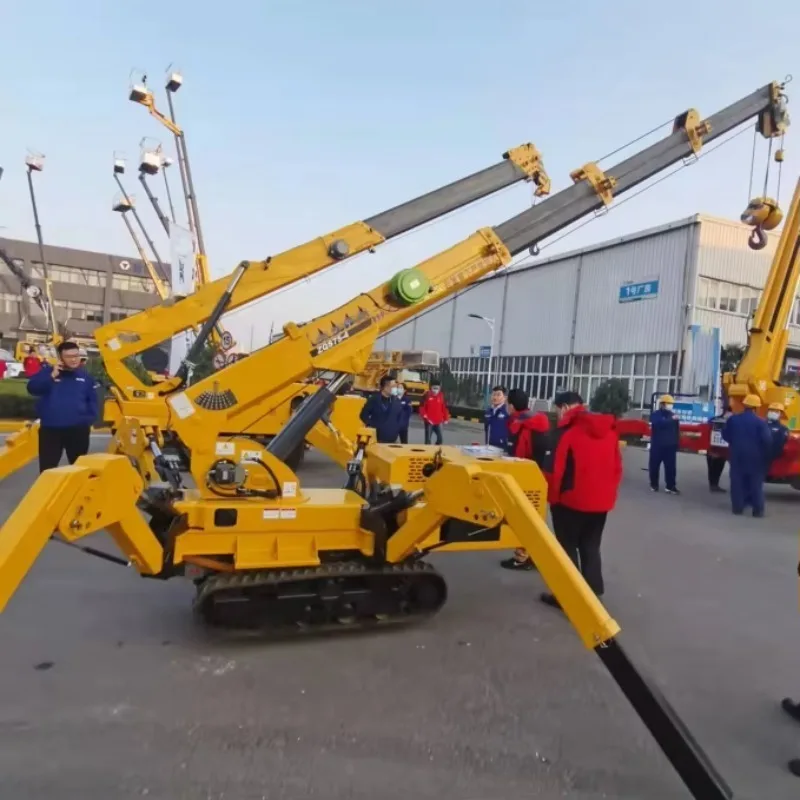 Custom 3 Ton Mini Spider Crane with 10m Lifting Capacity 5T Diesel Crawler Self-Propelled Spider Crane for Narrow Space