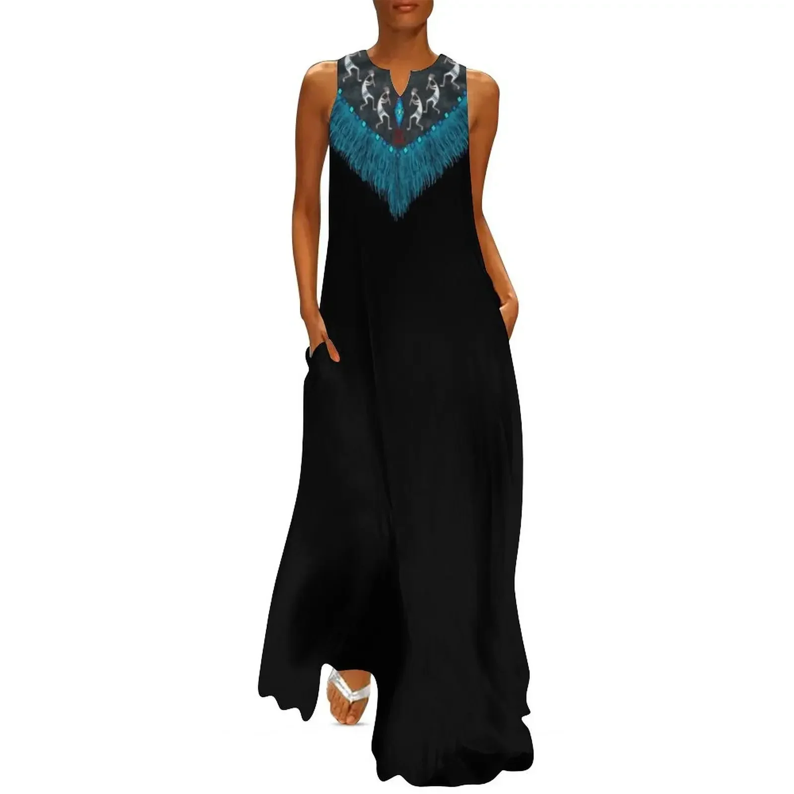 

Indian Neck Shaw Long Dress summer dresses for women 2025 Cocktail of dresses Casual dresses Dress