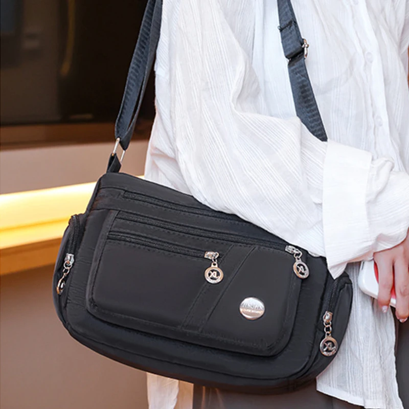 Große Kapazität Frauen Umhängetasche wasserdichte Tasche lässig Nylon Umhängetasche Geldbörse Handtasche leichte Reise Umhängetasche – Detail 10