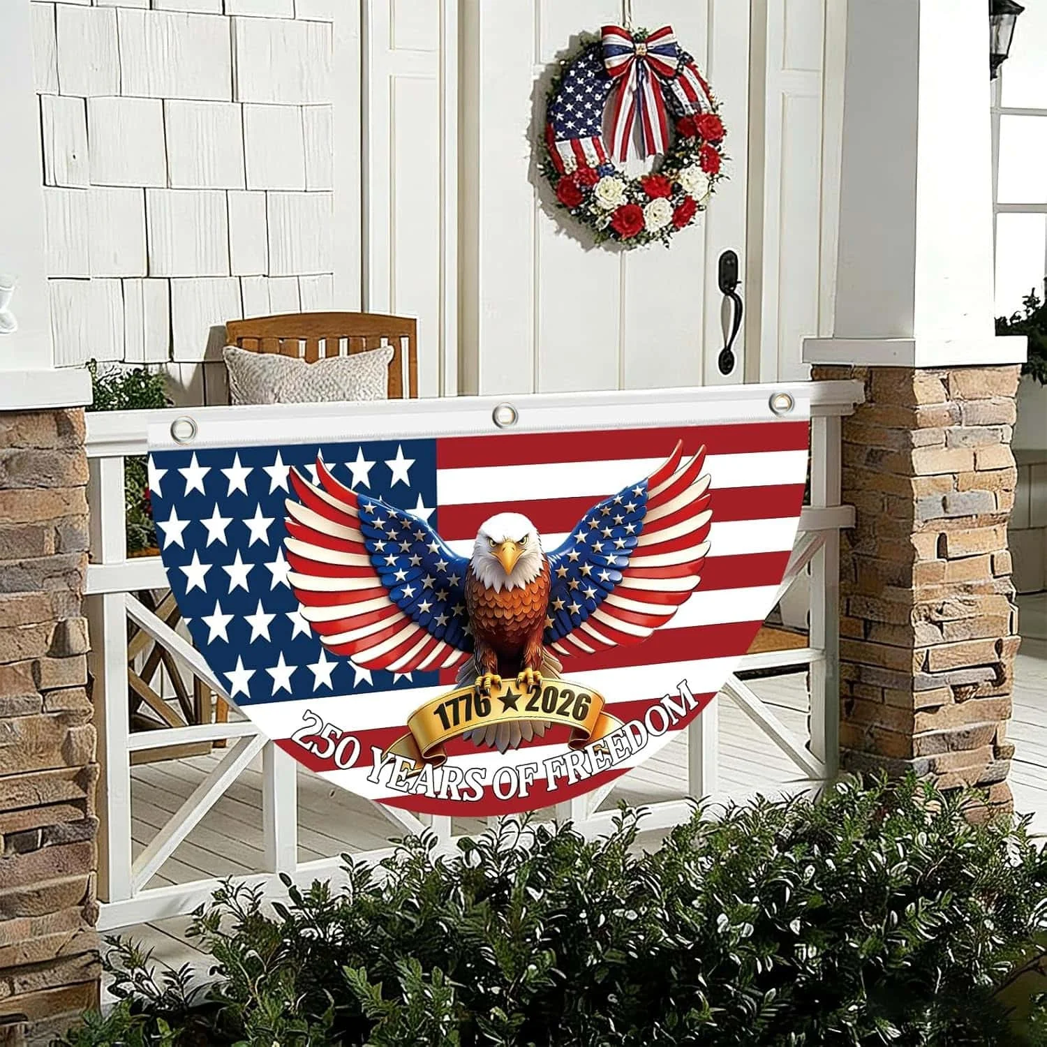 Amerikanischer Unabhängigkeitstag 250. Jubiläum Halbflagge, 1776-2026 USA Freiheitsflagge, 4. Juli Patriotische Dekoration