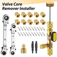Valve Core Remover Installer Kitwith Dual Size 1/4 and 5/16 Ports for R12,R22,R32,R404,R407,R410, R404 A/C Air Condition System