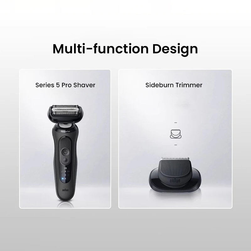 Original Braun Series 5 Pro 52-N1200s Electric Shaver 2 Shaving Modes Men Razor for Face Precision Clean Shaving Machine