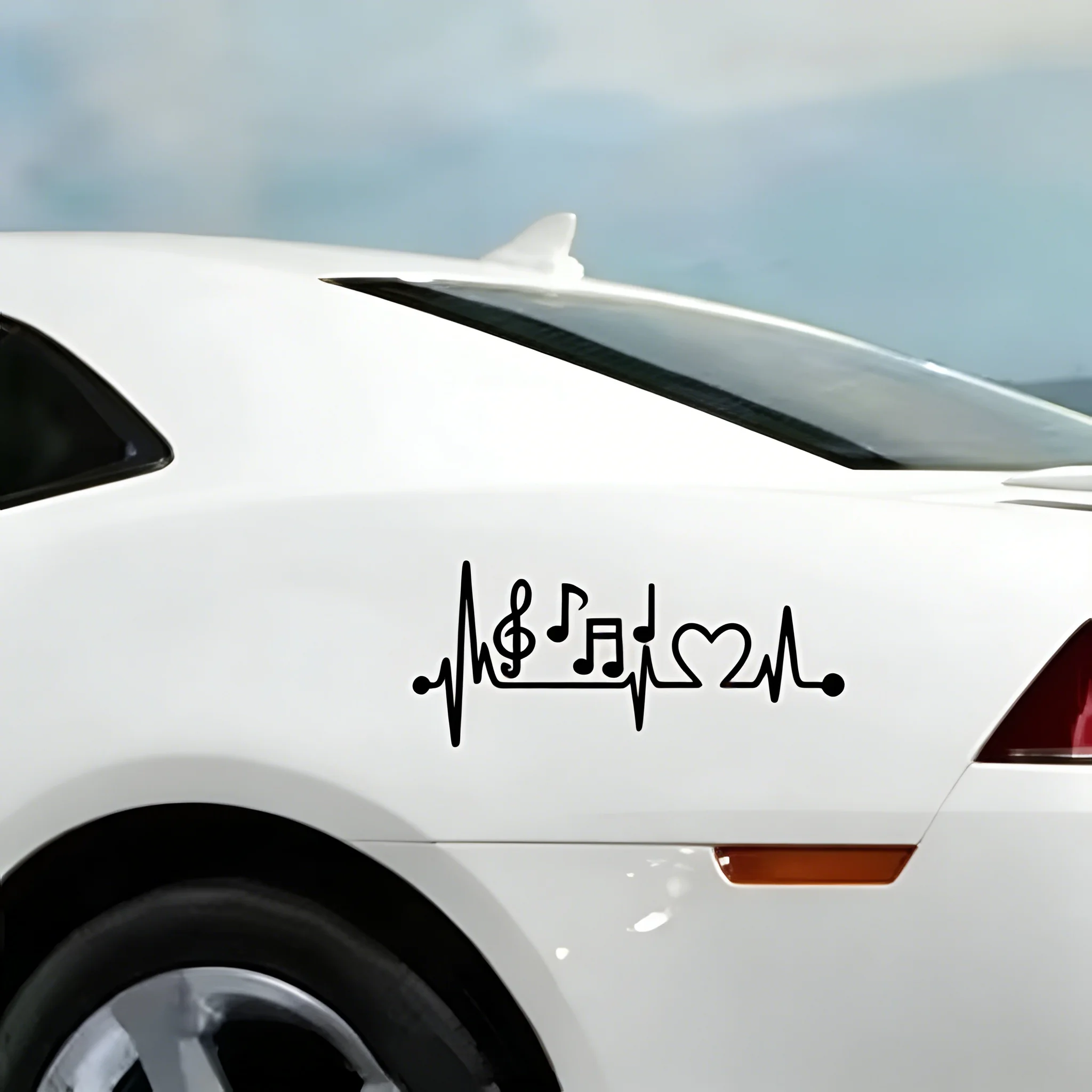 

Music Heartbeat Rhythm Car Decal - Universal Reflective Vinyl Sticker for Auto/Motorcycle, Waterproof & Self-Adhesive Exterior D