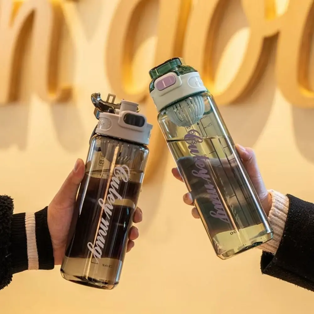 

PP 1000ml Sports Water Bottle Leak Proof Large Capacity Colorful Plastic Cup 750/1000ml Portable Handle Outdoor Sports Kettle