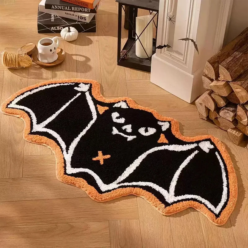 Entrance Doormat Soft Comfortable Faux Cashmere Floor Mat American Retro Halloween Rug Bathroom Entryway Carpet Home Decor Rugs